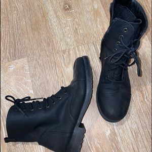 lightly worn combat boots